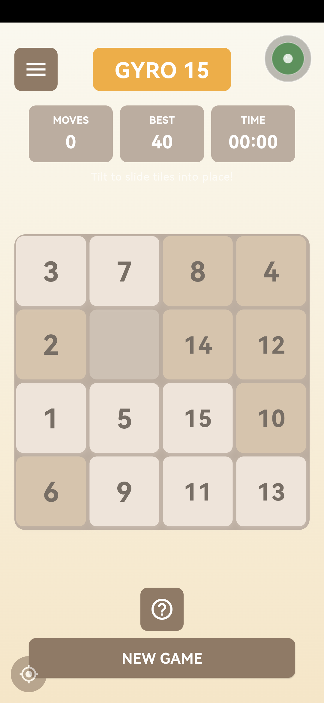 Gyro 15 Puzzle gyro mode screenshot