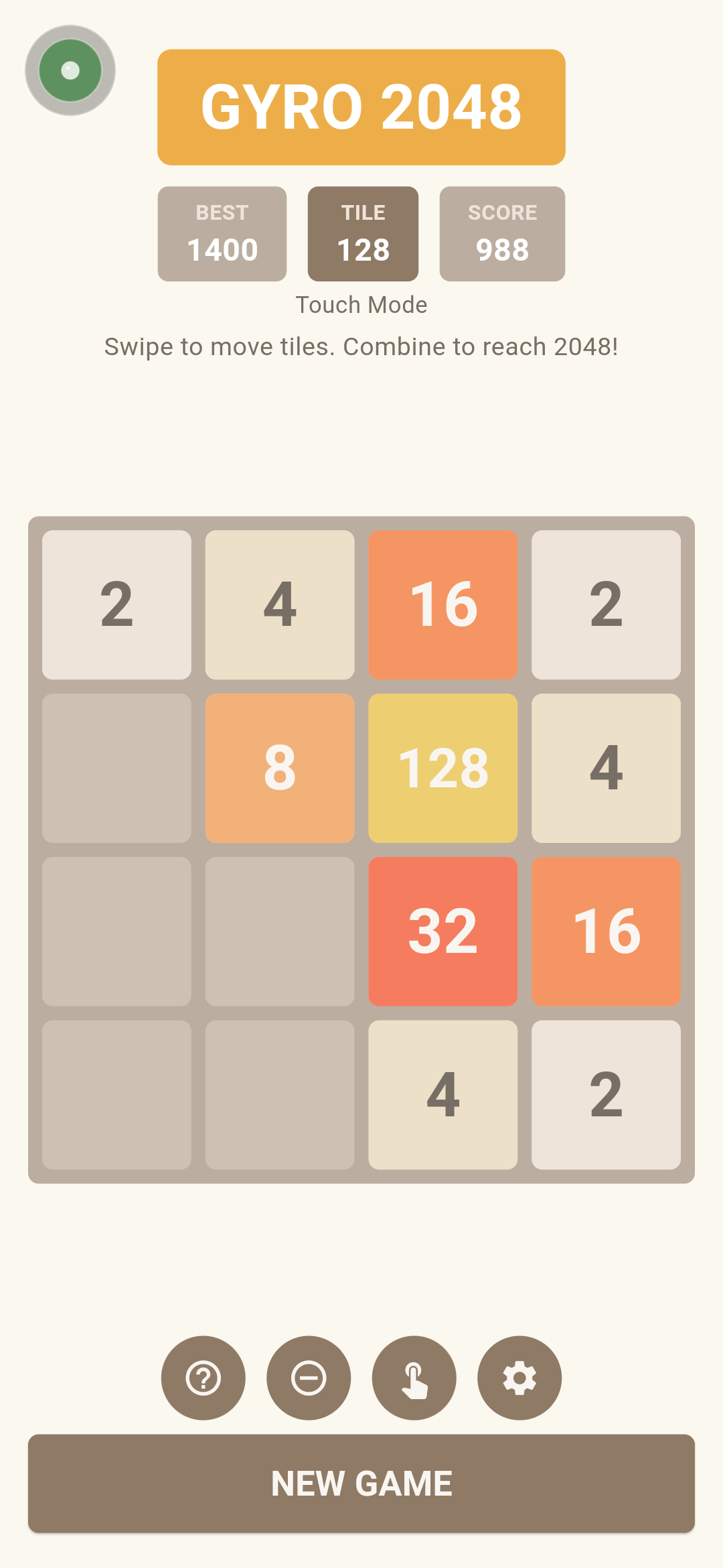 Gyro 2048 gameplay screenshot